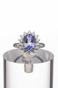 Blue sapphire diamond ring unheated