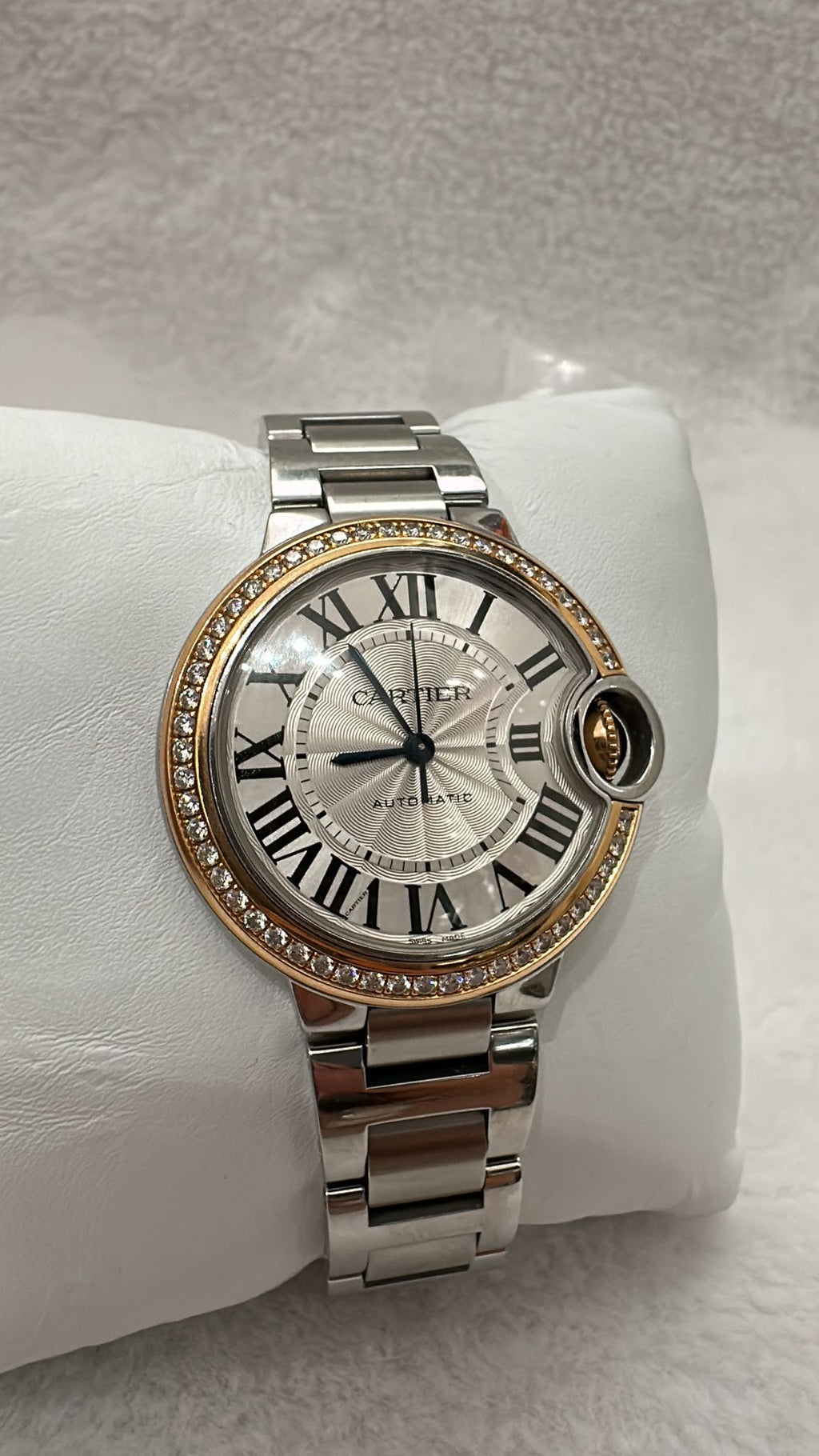 Cartier Ballon Bleu Diamonds Watch Automatic 33mm with certificate