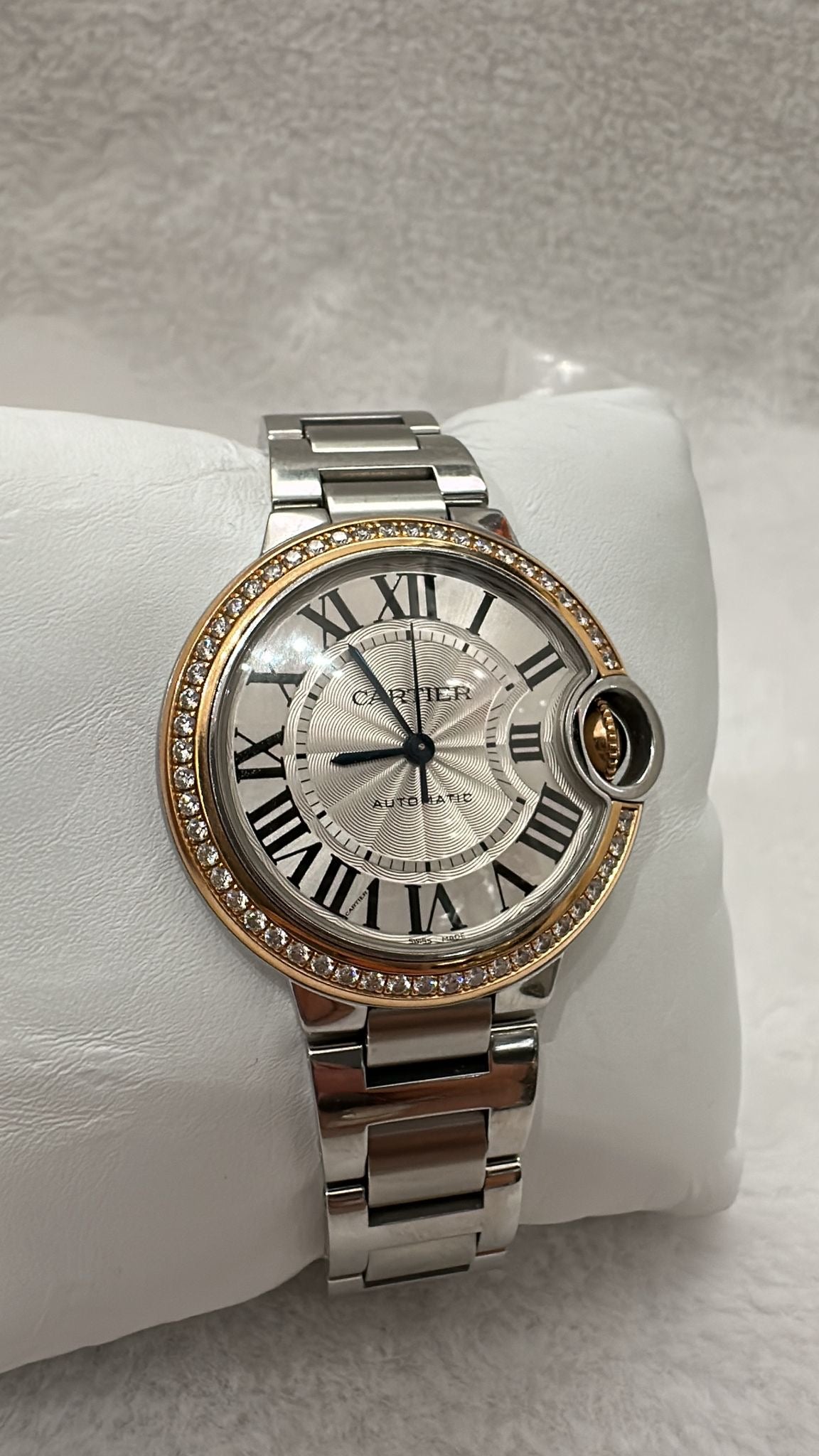 Cartier Ballon Bleu Diamonds Watch Automatic 33mm with certificate