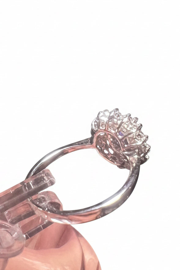 Blue sapphire diamond ring unheated