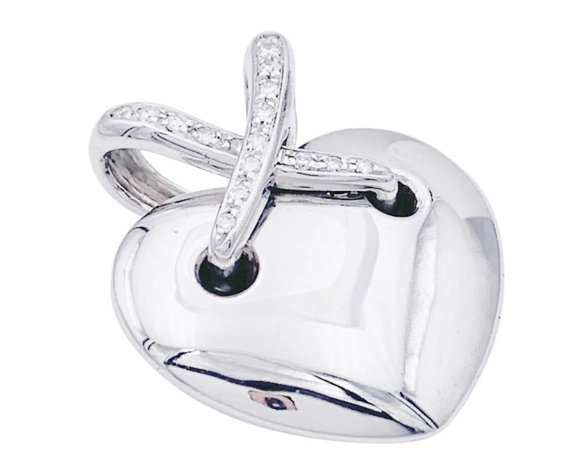 Chaumet 尚美巴黎 18K 白金 Liens 系列心形鑽石項鍊