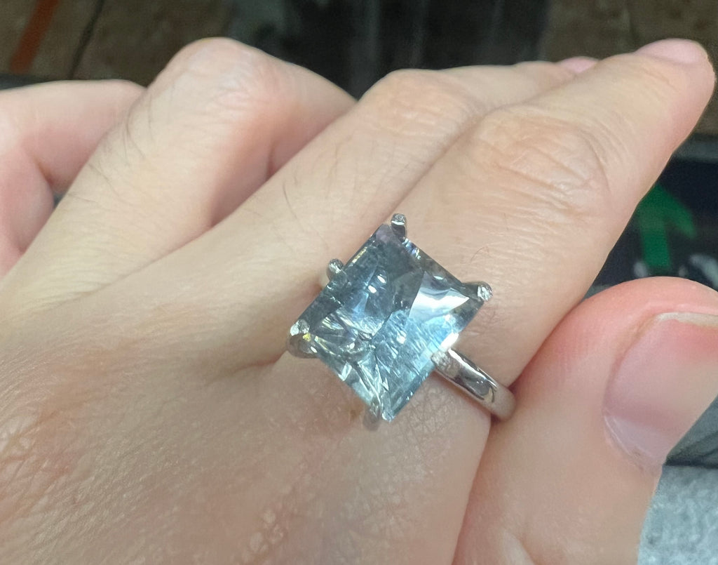 Aquamarine Silver Ring