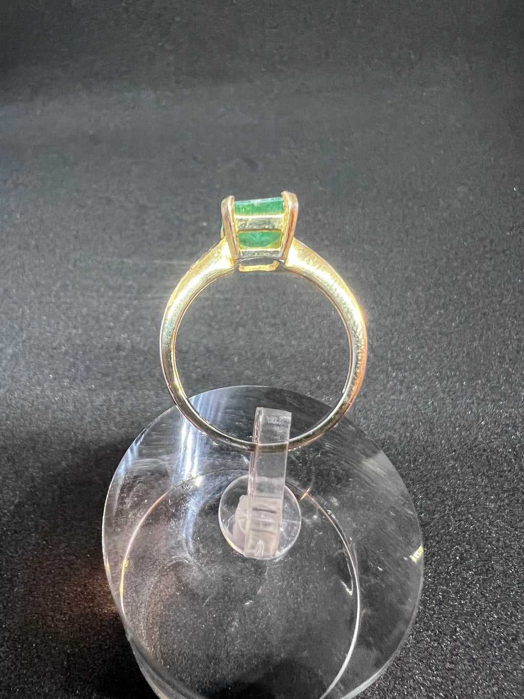 Emerald silver ring