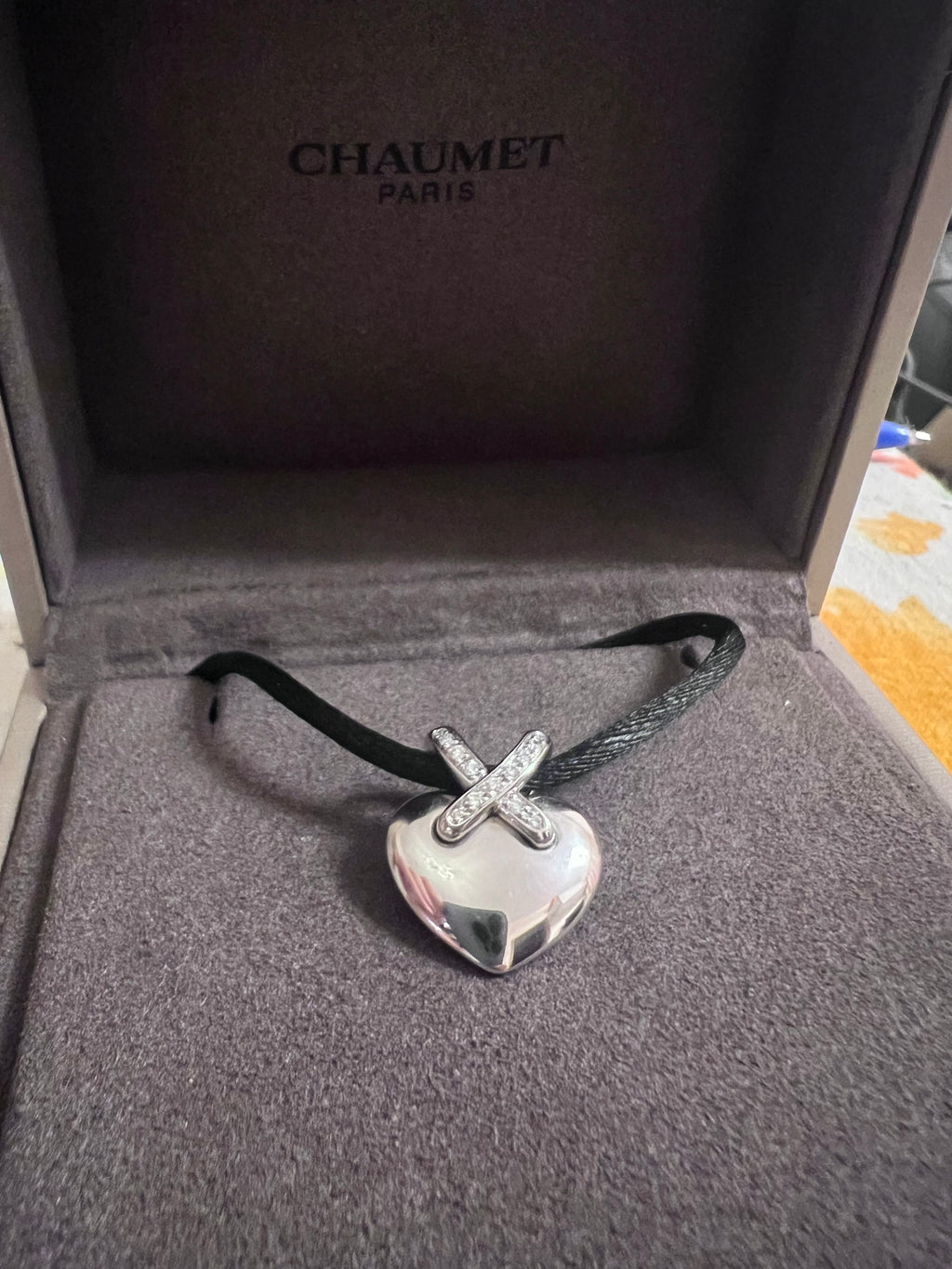 Chaumet 尚美巴黎 18K 白金 Liens 系列心形鑽石項鍊