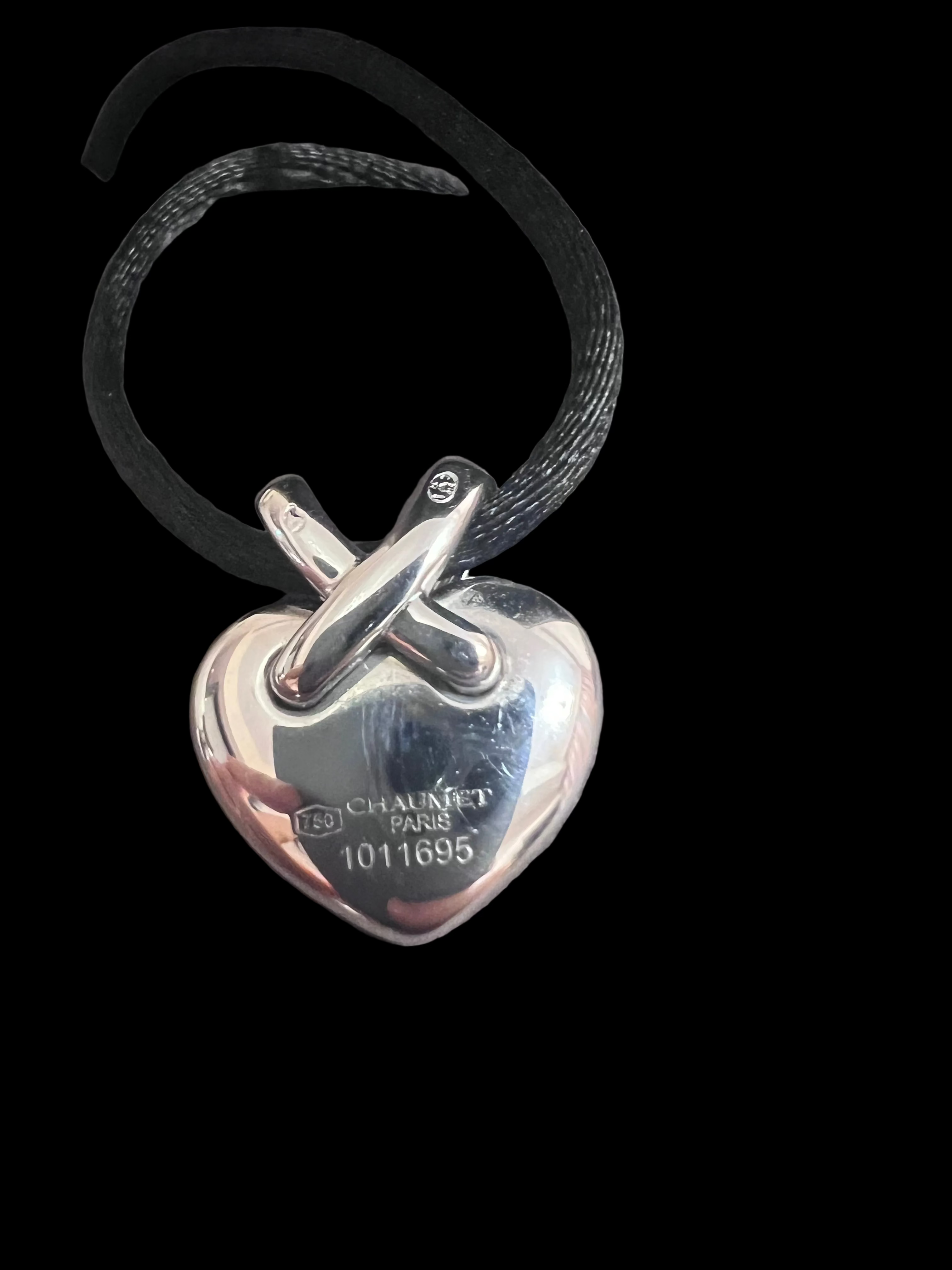 Chaumet 尚美巴黎 18K 白金 Liens 系列心形鑽石項鍊
